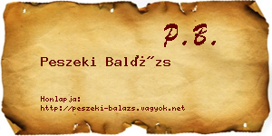 Peszeki Balázs névjegykártya
