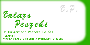 balazs peszeki business card